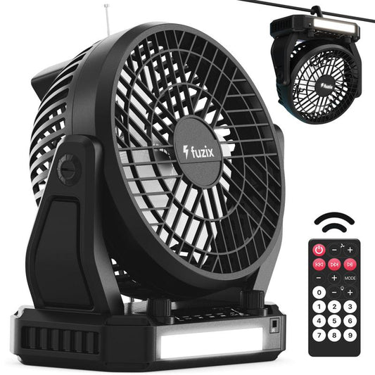 Experience Ultimate Comfort and Entertainment with the Fuzix Aero Solar-Powered Portable Fan & Bluetooth Speaker - Featuring 3 Adjustable Wind Speeds, LED Flashlight, and Versatile Audio Options!