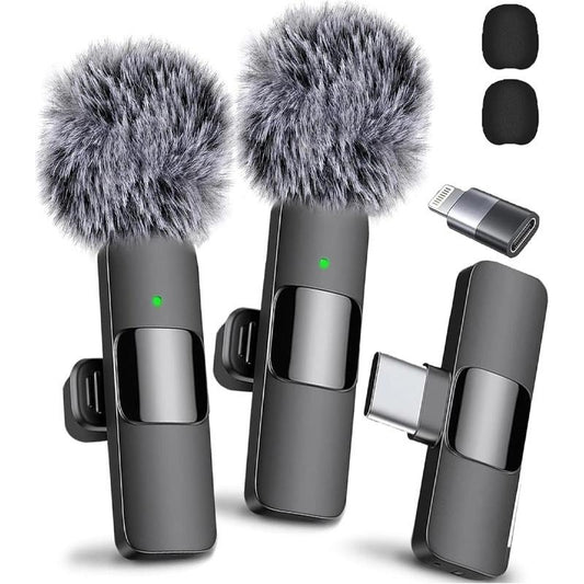Elevate Your Audio Experience: Wireless Microphone Set for iPhone/Smartphone with Dual Mini Lapel Mics for Crystal Clear Recording and Vlogging